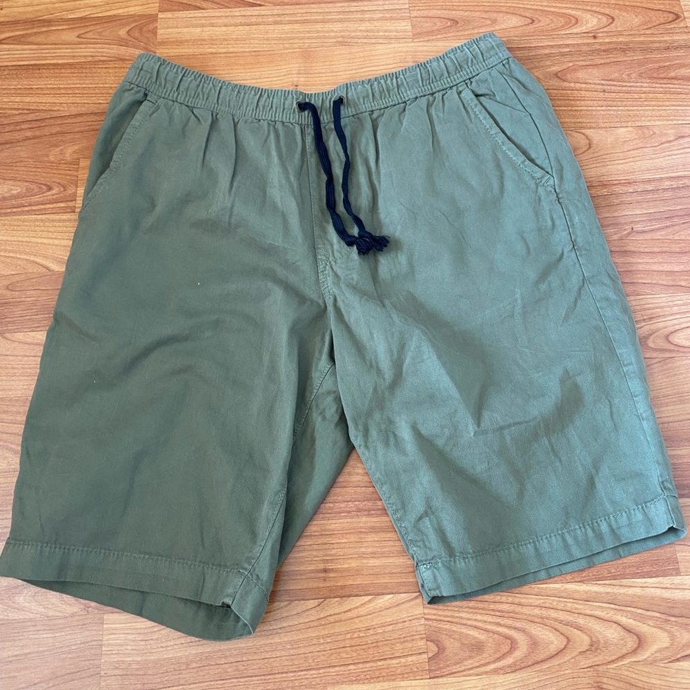 American eagle outfitters green shorts w black drawstring and elastic waistband.